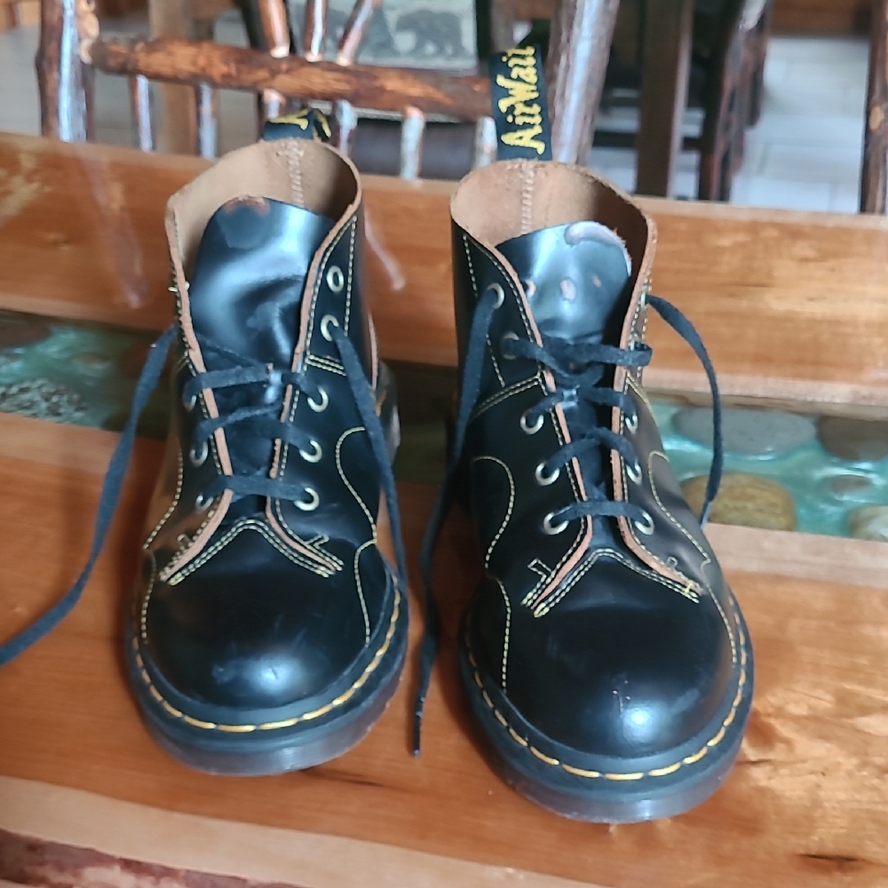 Dr. Martens Black Leather Combat Boots